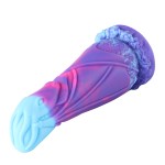 Hismith 7.5" Slightly Curved Fantasy DIldo with Carving Texture & Fantastic Color