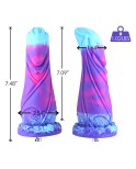 Hismith 7.5" Slightly Curved Fantasy DIldo with Carving Texture & Fantastic Color