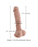 Hismith 9.1"Large Lifelike Silicone Dildo with 7.3" Insertable Length