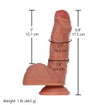 Hismith 6.8" (17.3 cm) Dual Layered Silicone Dildo with Lifelike Scrotum, Glans and Shaft Hismith 6.8" (17.3 cm) Dual Layered Silicone Dildo with Lifelike Scrotum, Glans and Shaft
