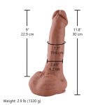 Hismith 11.8" (30 cm) Huge Dual Layered Silicone Dildo with Curved Shaft