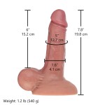 Hismith 7.8" (19.8 cm) Dual Layered Silicone Dildo with Lifelike Texure & Eggs