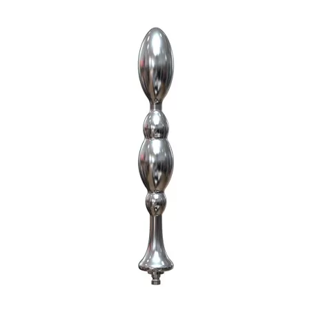 Hismith 8.5" (21.6 cm) Oval Head Metal Beaded Anal Dildo, Smooth Aluminium Anal Wand with KlicLok