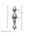 Hismith 6.2” Smooth Metal Anal Dildo with Conical Beads