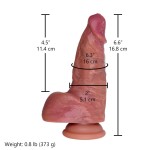 Hismith 6.6" (16.8 cm) Dual-layered Short Fat Silicone Dildo with Suction Cup & Removable Kliclok