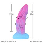 Hismith 7.9" (20 cm) Silicone Fantasy Dildo with Tapered Head & Protruding Ridges