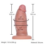 Hismith 7.4" (18.9 cm) Short Fat Silicone Dildo with Dual Density