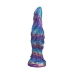 Cosmic Spiral Silicone Dildo with Swirled Texture & Suction Base, S/M