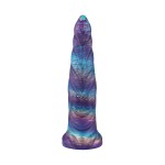 Cosmic Spiral Silicone Dildo with Swirled Texture & Suction Base, S/M