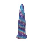 Cosmic Spiral Silicone Dildo with Swirled Texture & Suction Base, S/M