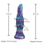 Cosmic Spiral Silicone Dildo with Swirled Texture & Suction Base, S/M