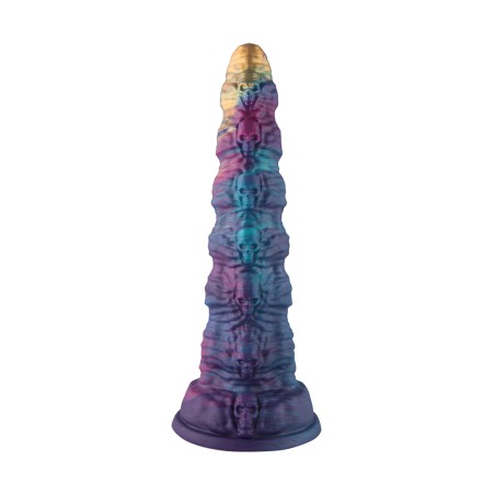 Skullspire Silicone Dildo – 16" Gothic Fantasy Tower with Suction Base & Stacked Skull Texture