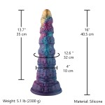 Skullspire Giant Dildo – 16" Gothic Fantasy Tower with Suction Base & Stacked Skull Texture