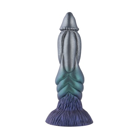 Emerald Tyrant Silicone Dildo – 9.5" Textured Fantasy Shaft with Suction Base & Metallic Finish