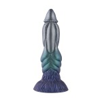 Emerald Tyrant Silicone Dildo – 9.5" Textured Fantasy Shaft with Suction Base & Metallic Finish