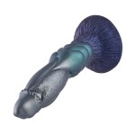 Emerald Tyrant Silicone Dildo – 9.5" Textured Fantasy Shaft with Suction Base & Metallic Finish