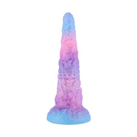 Glow Chain Fury – 15.4" Glow-in-the-Dark Fantasy Silicone Dildo with Chain Texture