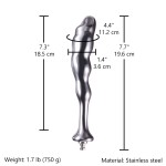 Hismith 7.7" (19.6 cm) Metal Dildo with Gentle Curves & Ridges
