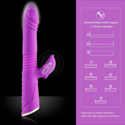 Dildo Telescopic Vibrator Waterproof Magnetic Charge Sex Toys for Couples