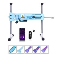 Hismith Elegant Blue Sex Machine Bundle with 4 Fantasy Dildos