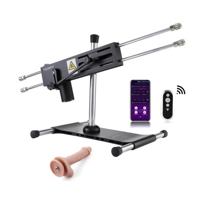 Hismith QuadraLux, APP Controlled Quadruple Penetration Sex Machine with Two Silicone Dildos, Perfect for Double Penetration