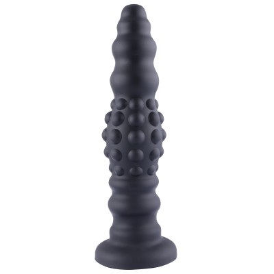 HISMITH 11.3" Silicone Squirting dildo,10.6" Insertable Length with flexible tube and Kliclok System, L Dots Ripple Black