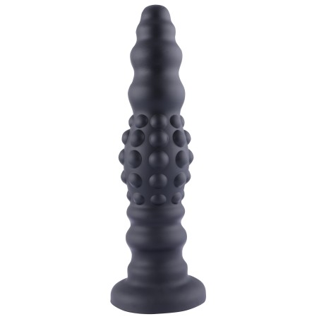 HISMITH 11.3" Silicone Squirting dildo,10.6" Insertable Length with flexible tube and Kliclok System, L Dots Ripple Black