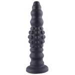 HISMITH 11.3" Silicone Squirting dildo,10.6" Insertable Length with flexible tube and Kliclok System, L Dots Ripple Black