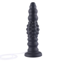 HISMITH 11.3" Silicone Squirting dildo,10.6" Insertable Length with flexible tube and Kliclok System, L Dots Ripple Black