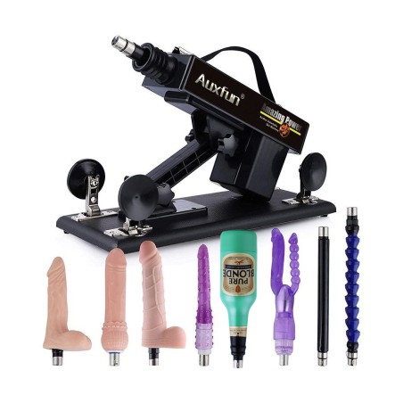 Auxfun Basic Sex Machine Bundle For Couples with Eight 3XLR Attachments