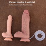 Hismith 25.5 cm (10") Dual-Density Squirting Silicone Dildo||9" Insertable, Compatible with Hismith Lube Launcher