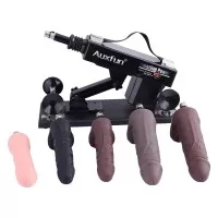 Auxfun Sex Machine Bundles with 5 Silicone Dildos