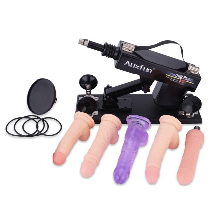 Auxfun Sex Machine Bundles with 5 Small Dildos